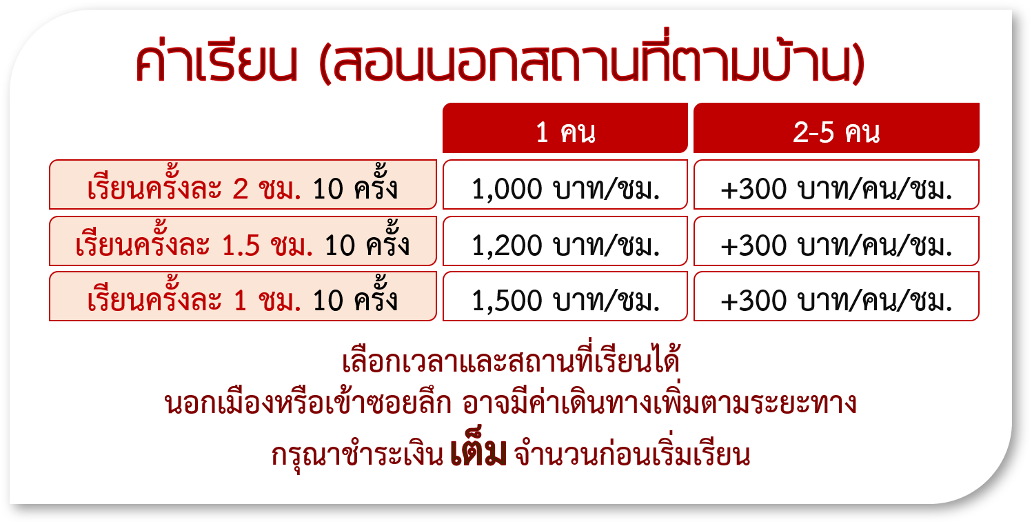 เรียนภาษาจีนตัวต่อตัว